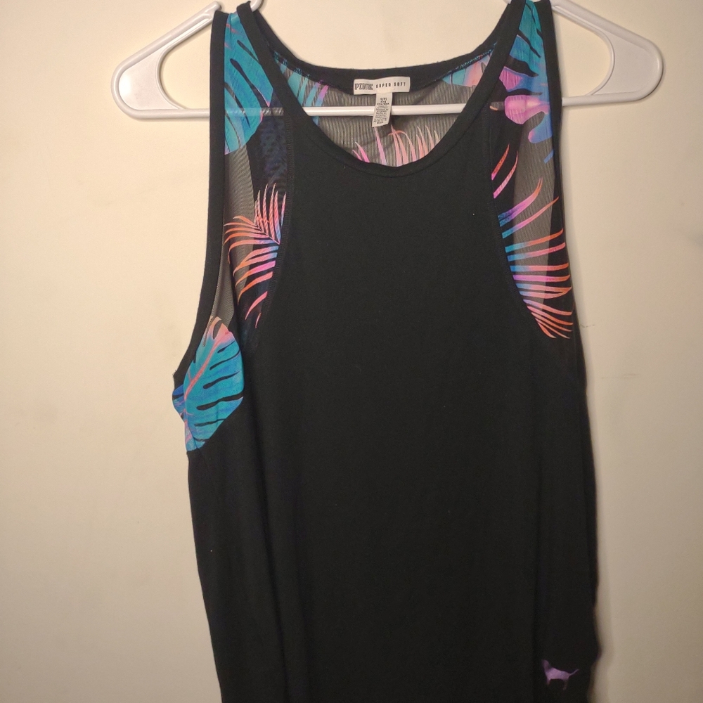 PINK Victoria's Secret Tropical Mesh Tank top size small
